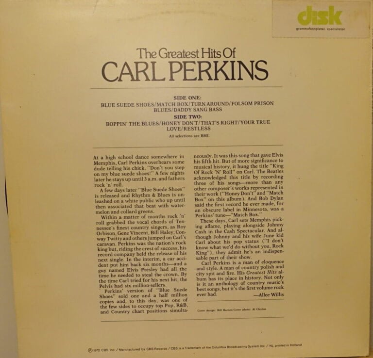 Carl Perkins – The Greatest Hits Of Carl Perkins - Afbeelding 2
